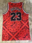 NBA 23 Jordan Bulls Rouge cashew flower authentique Maillot